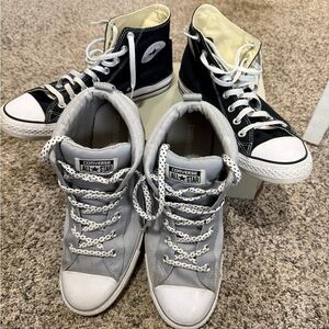 Two for one Converse men's Gray/white and Black/white Chuck Taylor’s.
